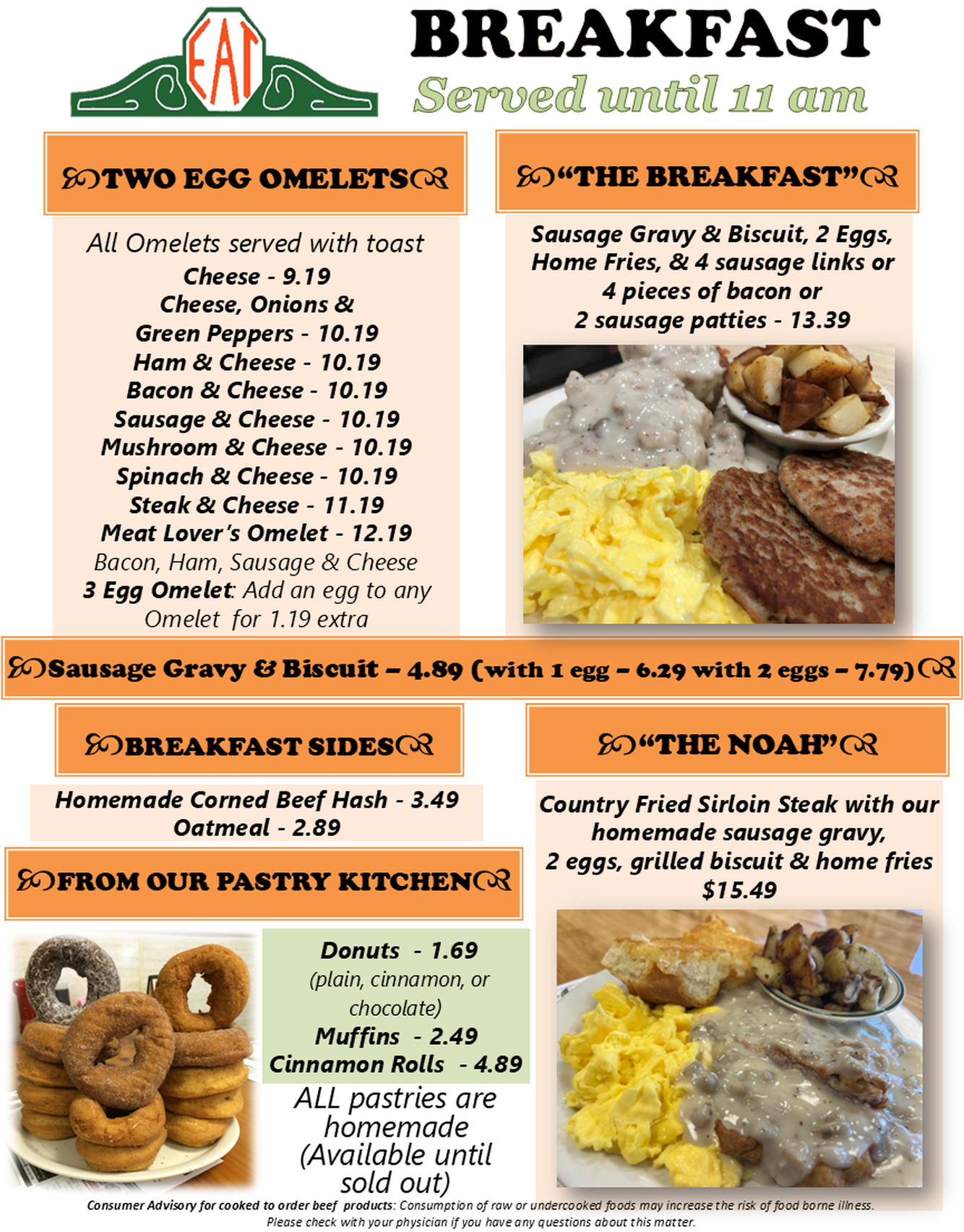 Diner Menu Page 2