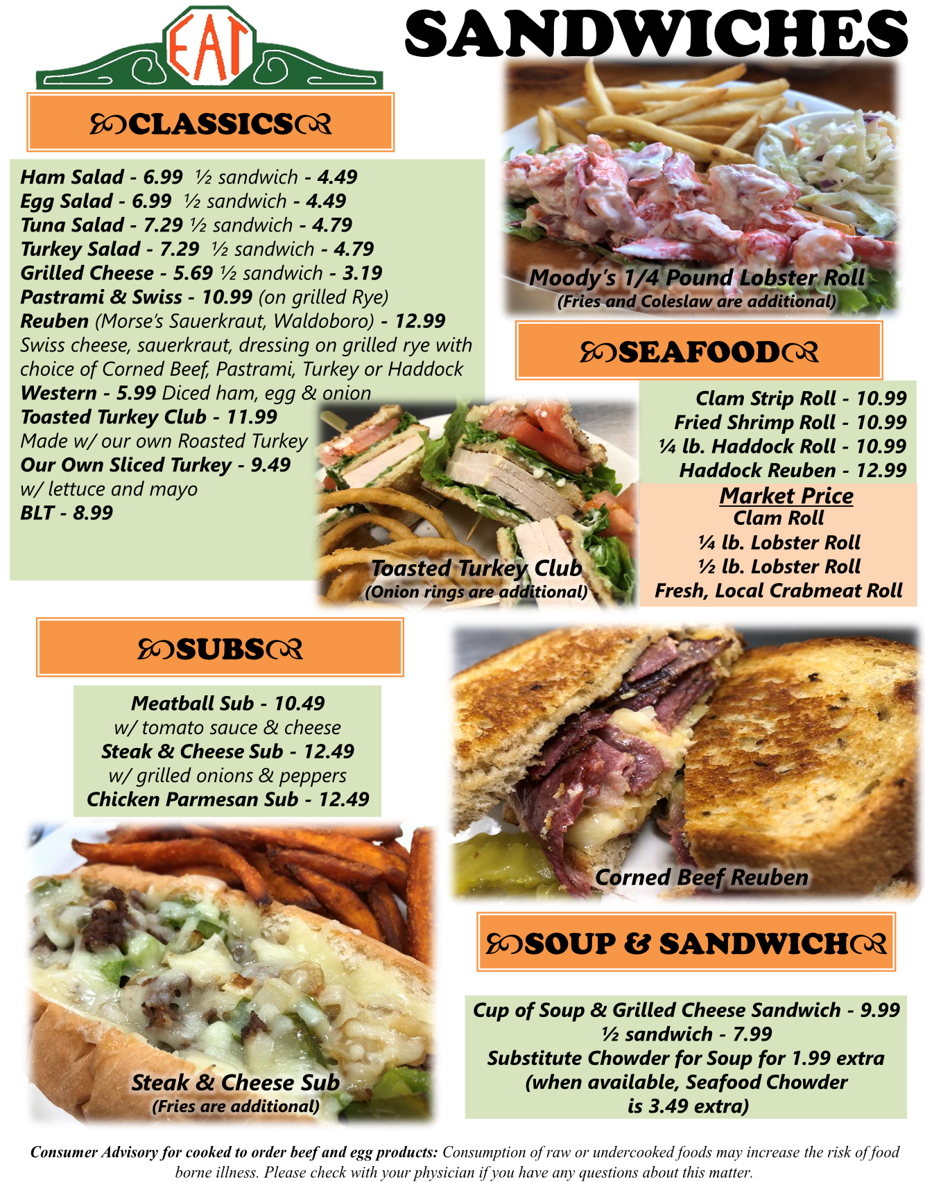 Diner Menu Page 4