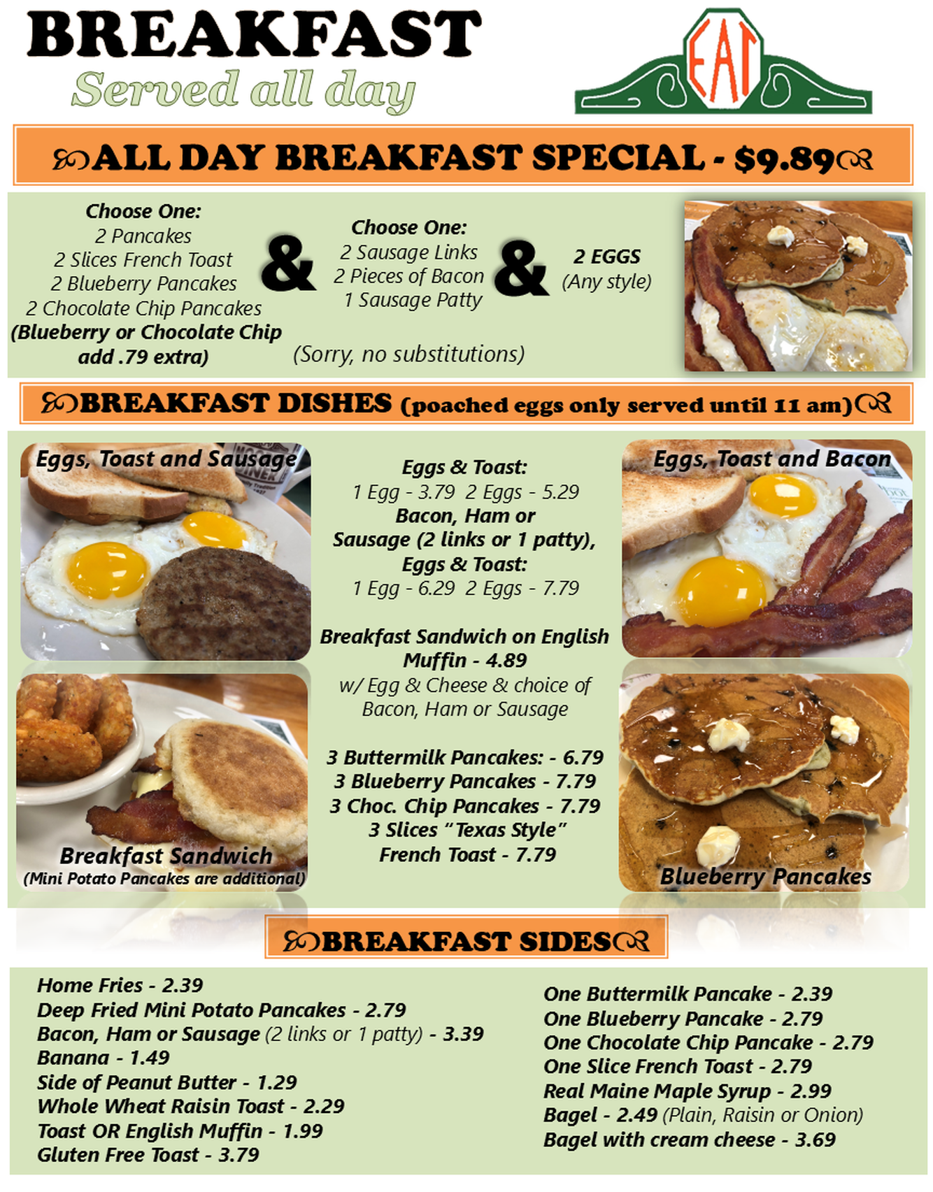 Diner Menu Page 3